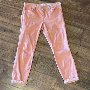 Jessica Simpson rolled crop skinny apricot color